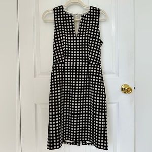 J. Crew Black and White Checkered Sleeveless Dress